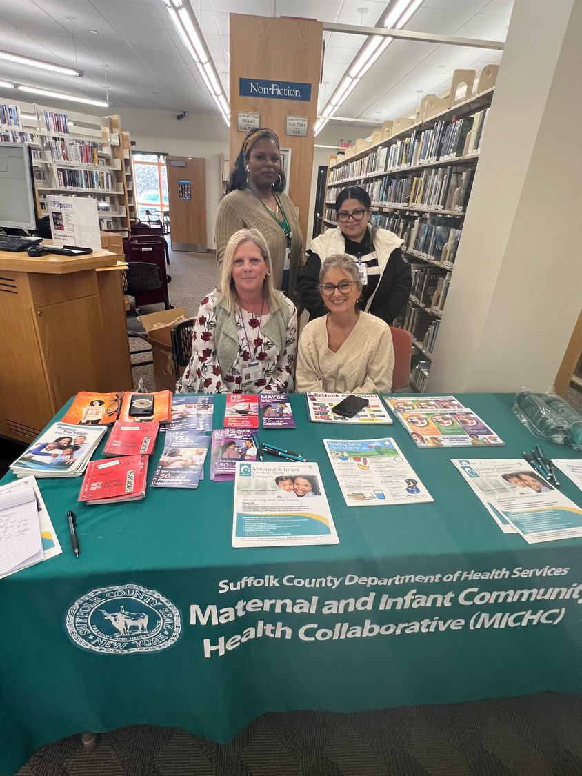 The Suffolk County Department of Health, Office of Health Education had a table at the Social Services Fair.